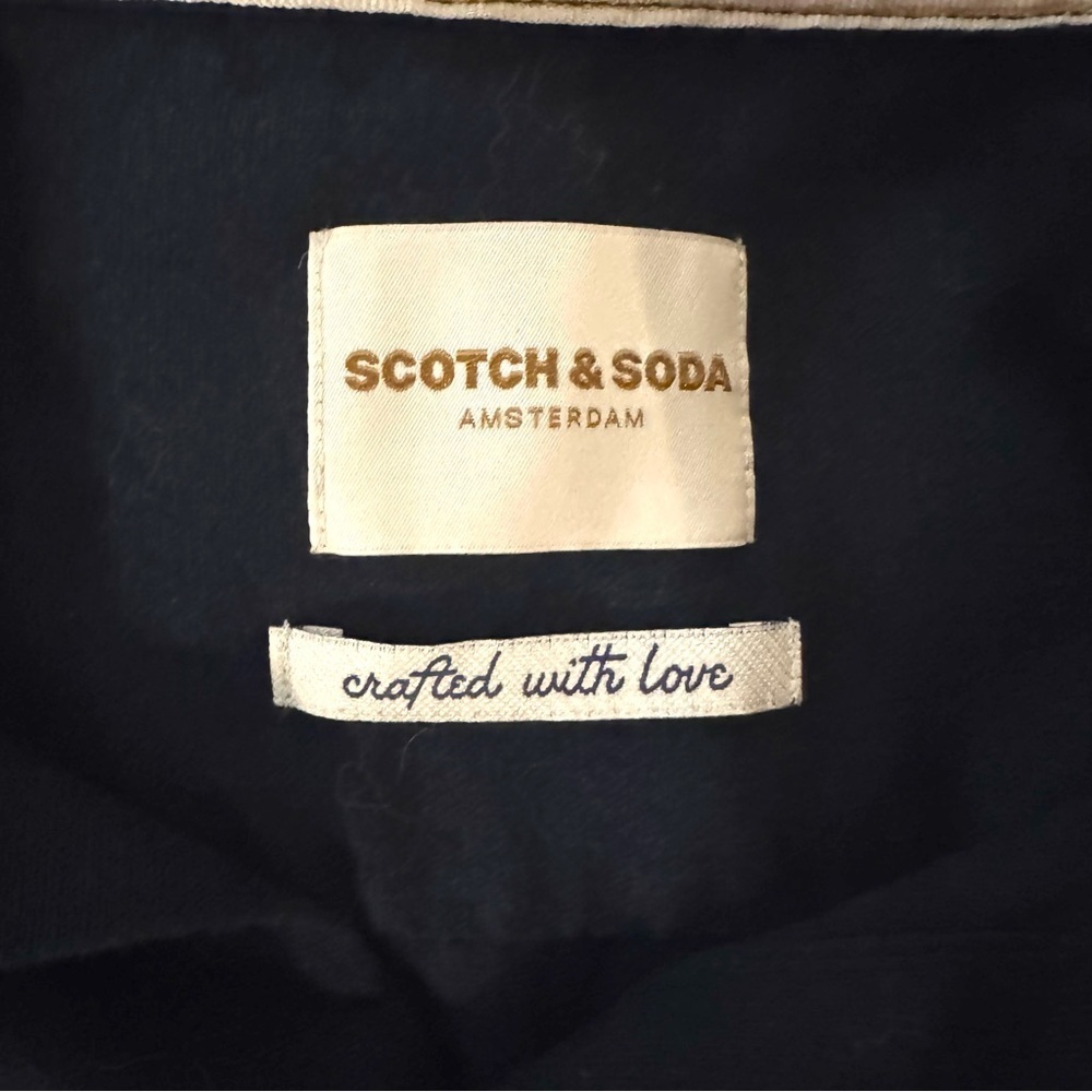 Scotch & Soda Men’s Linen Blend Navy Short Sleeve Shirt Size XL - Picture 10 of 13